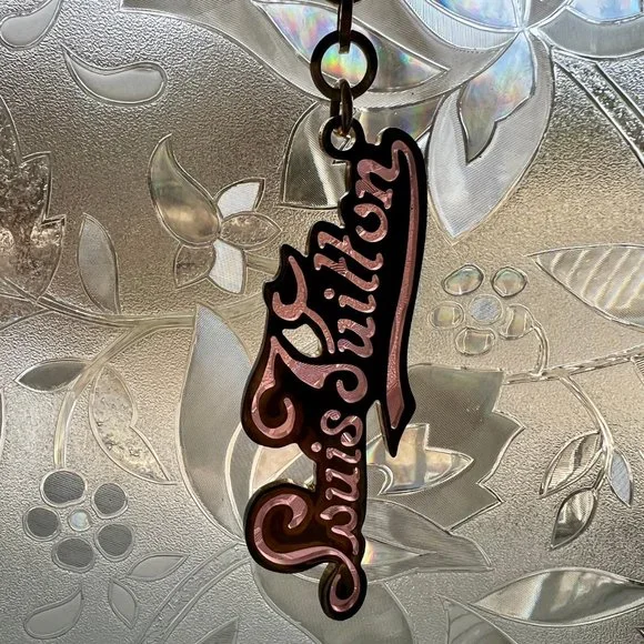 Louis Vuitton LV Legende Key Chain Bag Purse Charm Translucent Pink & Brass